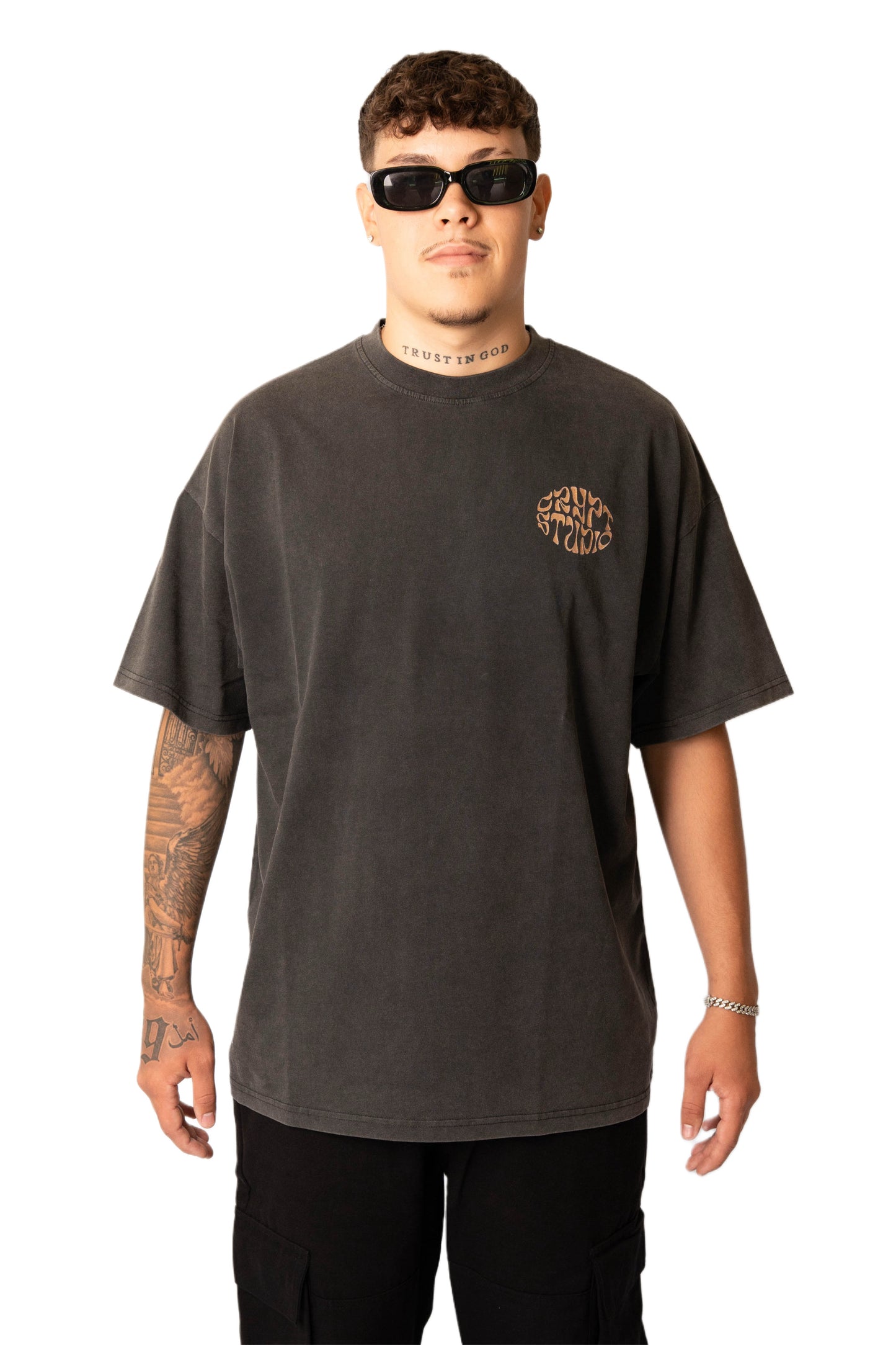 VINTAGE BLACK ORIENT OVERSIZED TEE