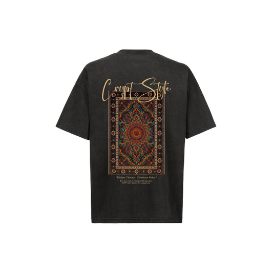 VINTAGE BLACK ORIENT OVERSIZED TEE