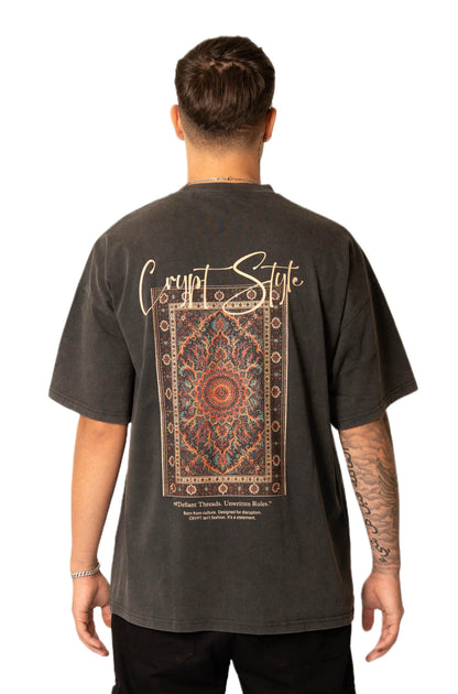 VINTAGE BLACK ORIENT OVERSIZED TEE